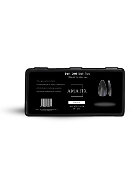 Amatix Soft Gel Nail Tips Almond 504uni 12 tamaños