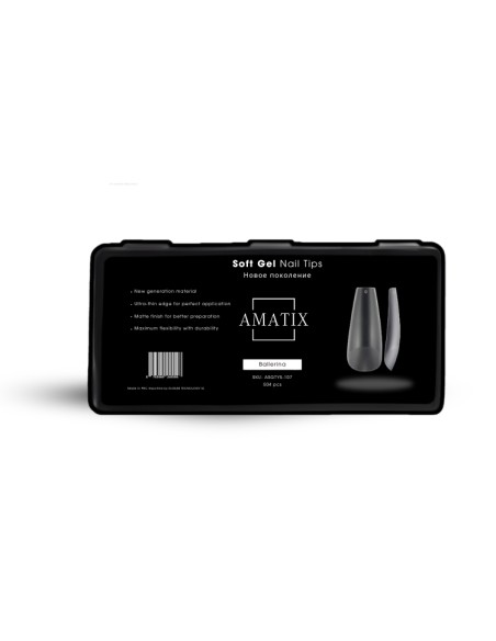 Amatix Soft Gel Nail Tips Ballerina 504uni 12 tamaños