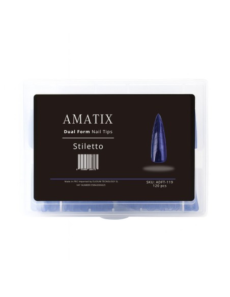 Amatix Dual Form Nail Tips Stiletto 120uni 12 tamaños