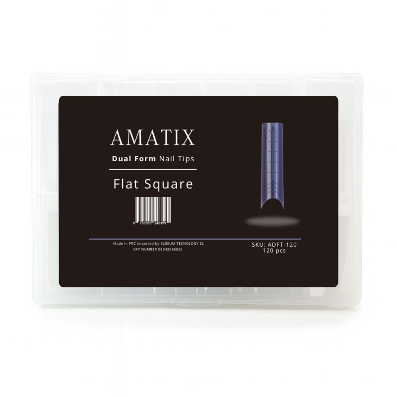 Amatix Dual Form Nail Tips Flat Square 120uni...