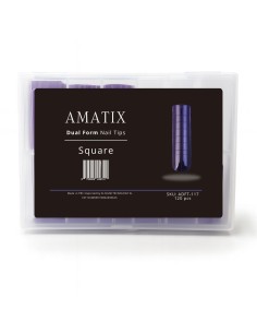 Amatix Dual Form Nail Tips Square 120uni 12 tamaños