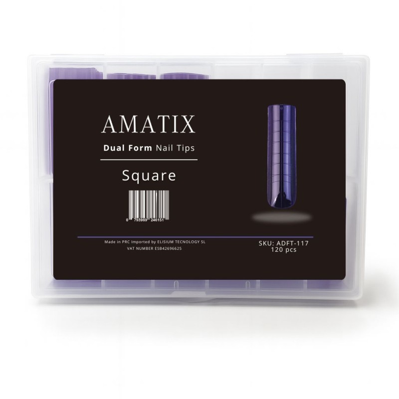 Amatix Dual Form Nail Tips Square 120uni 12...