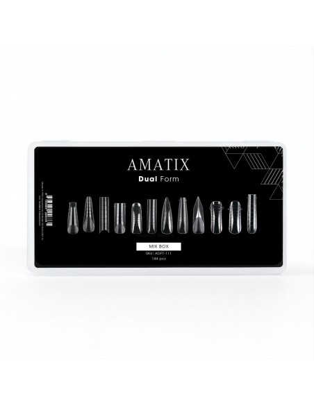 Amatix Dual Form Nail Tips Mix Box 144uni 12 tamaños
