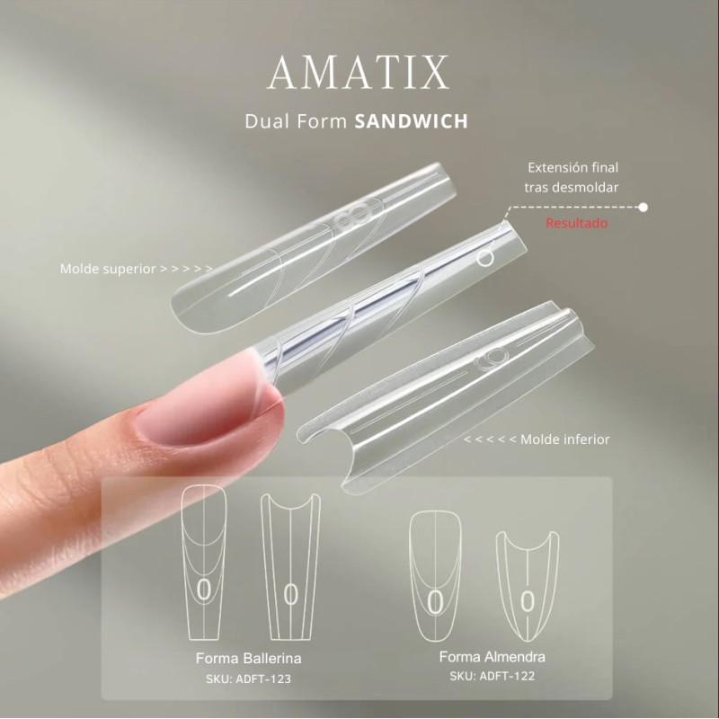 Amatix Dual Form Nail Tips Sandwich Ballerina...