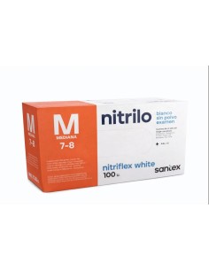 GUANTE NITRILO SIN POLVO BLANCO M