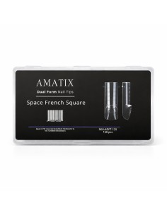 Amatix Dual Form Nail Tips Space French Square 150uni 15 tamaños