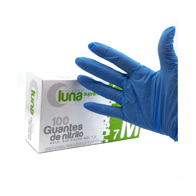 GUANTE NITRILO AZUL M