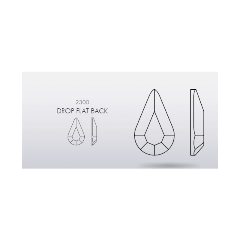 SWAROVSKI DROP FLAT BACK 1 UNI CRYSTAL 8X4,8mm