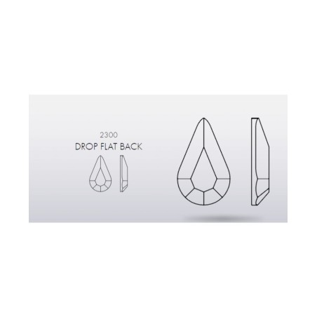 SWAROVSKI DROP FLAT BACK 1 UNI CRYSTAL 8X4,8mm
